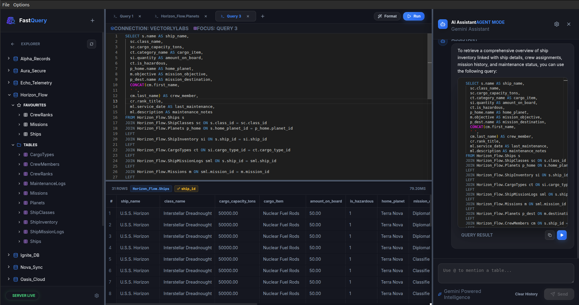FastQuery Mockup